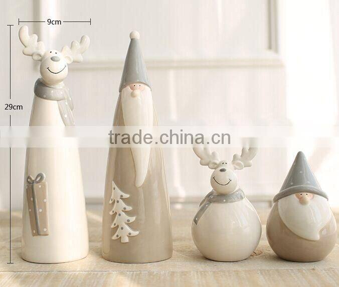 Funny christmas resin santa and reindeer christmas craft