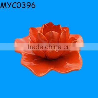 Ceramic lotus flower decoration candle stand