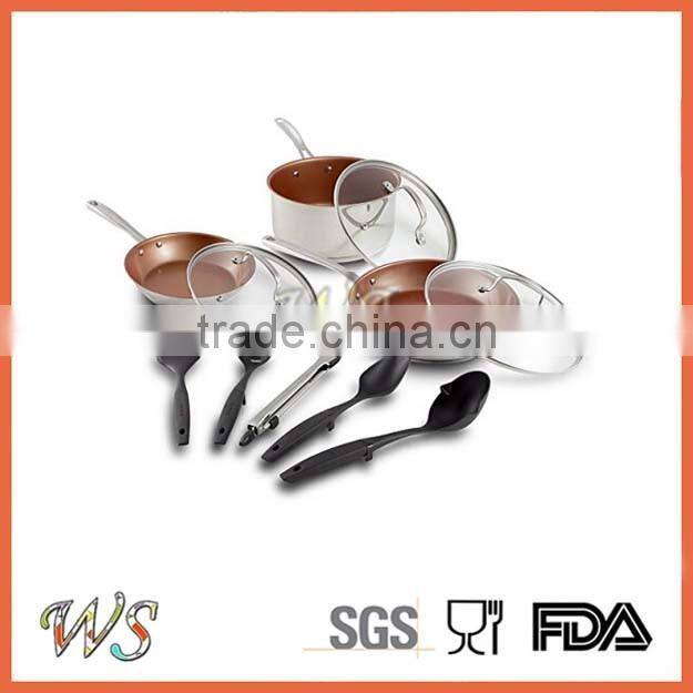 WS-FPKL01 Aluminium non-stick copper pan frying pan set