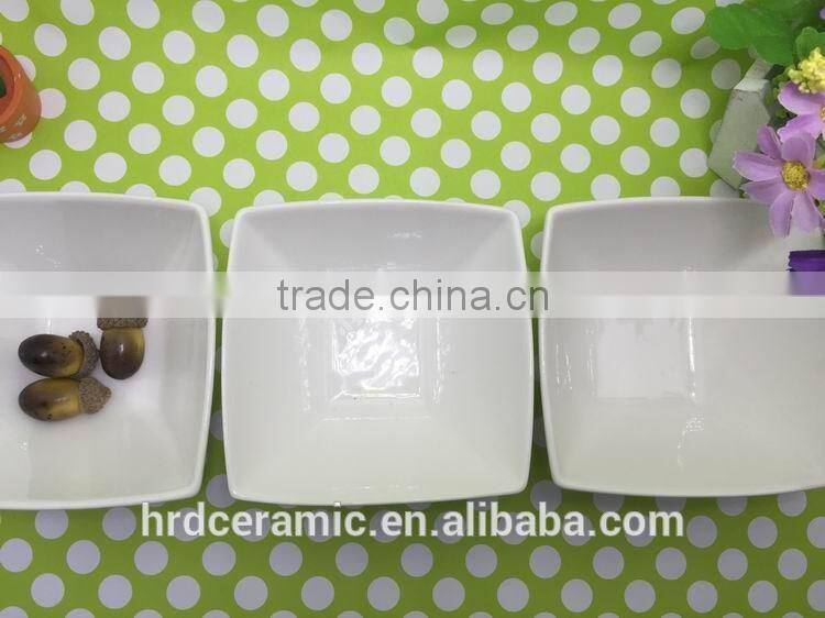 China Manufacturer stocked White Porcelain Square Dish/food dish/rice dish