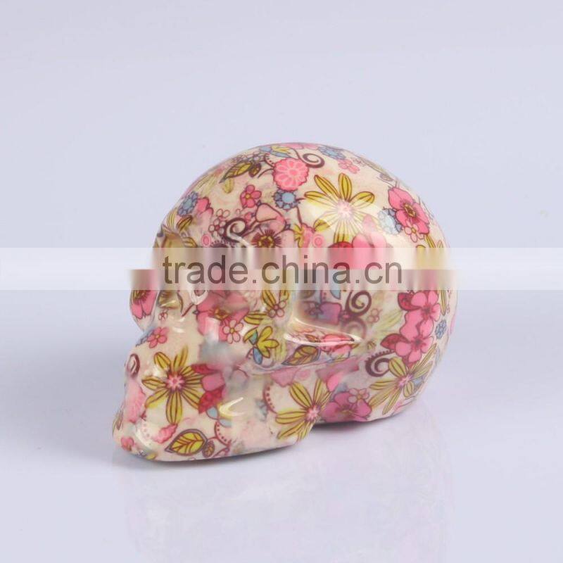 New design Ceramic black skull shape piggy bank