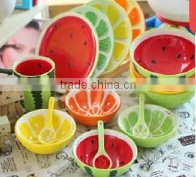 Salad bowl with hand painting,fruit bowl