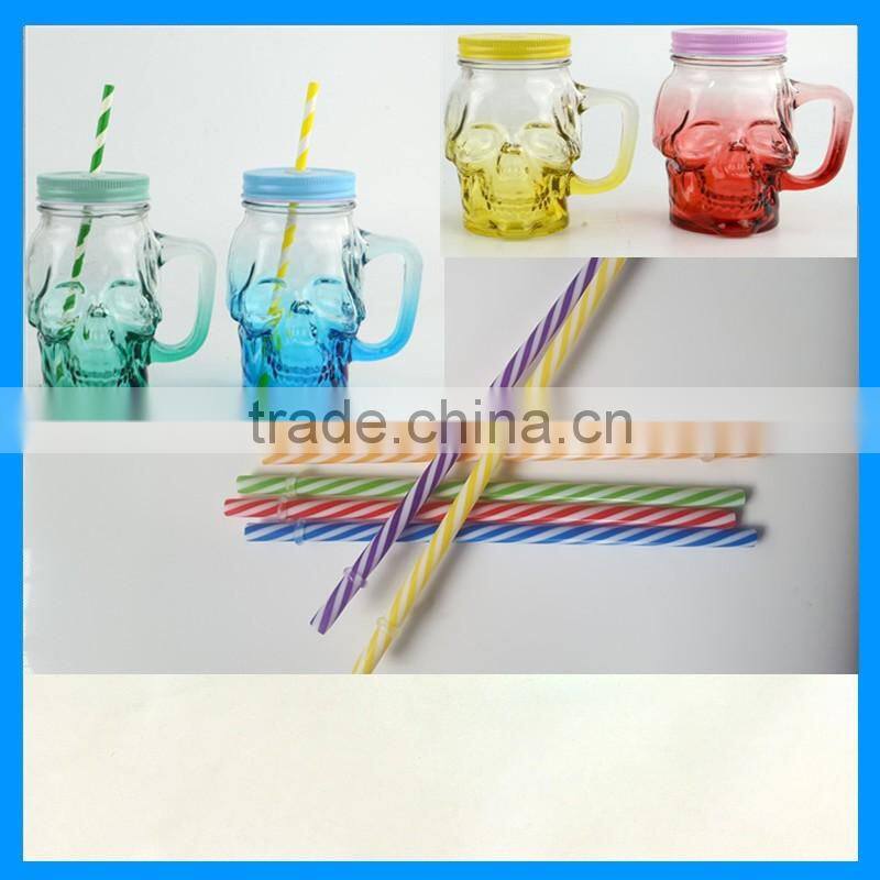 Color Skull Handled Mug Glass with tin lid