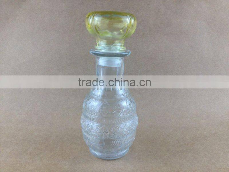 clear body yellow lid glass diffuser bottle