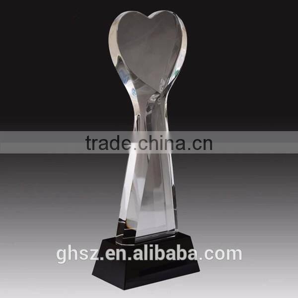 Custom craft gifts blank k9 heart crystal awards