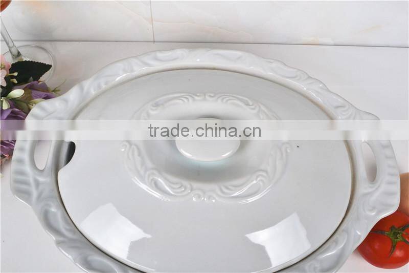 13.5" oval microwave ceramic comal