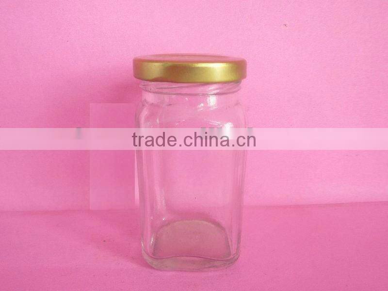 small glass container, glass pickle bottle