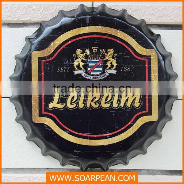 vintage metal bottle cap sign