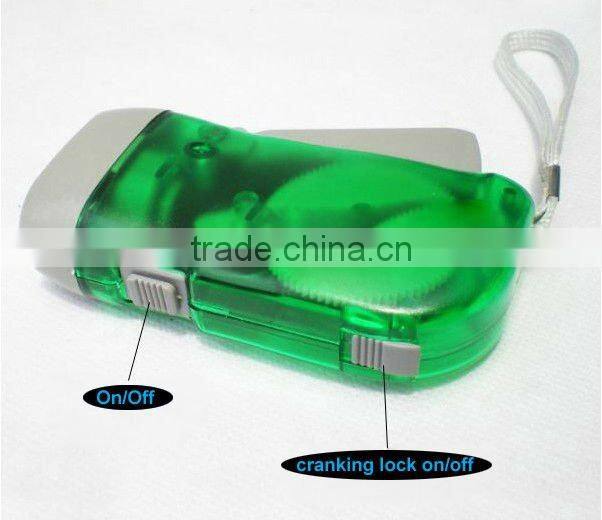 simple dynamo hand crank led flashlight