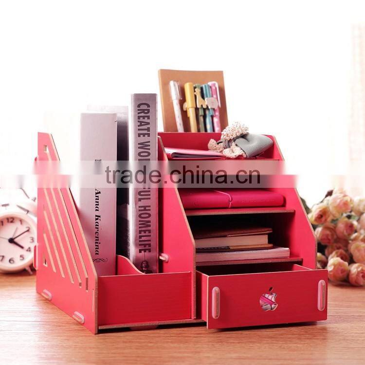 Drawer DIY cosmetic box cosmetic storage box desktop storage box wooden folder decorative file folder box