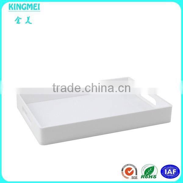 Square white acrylic serving tray perspex hotel tray for sale
