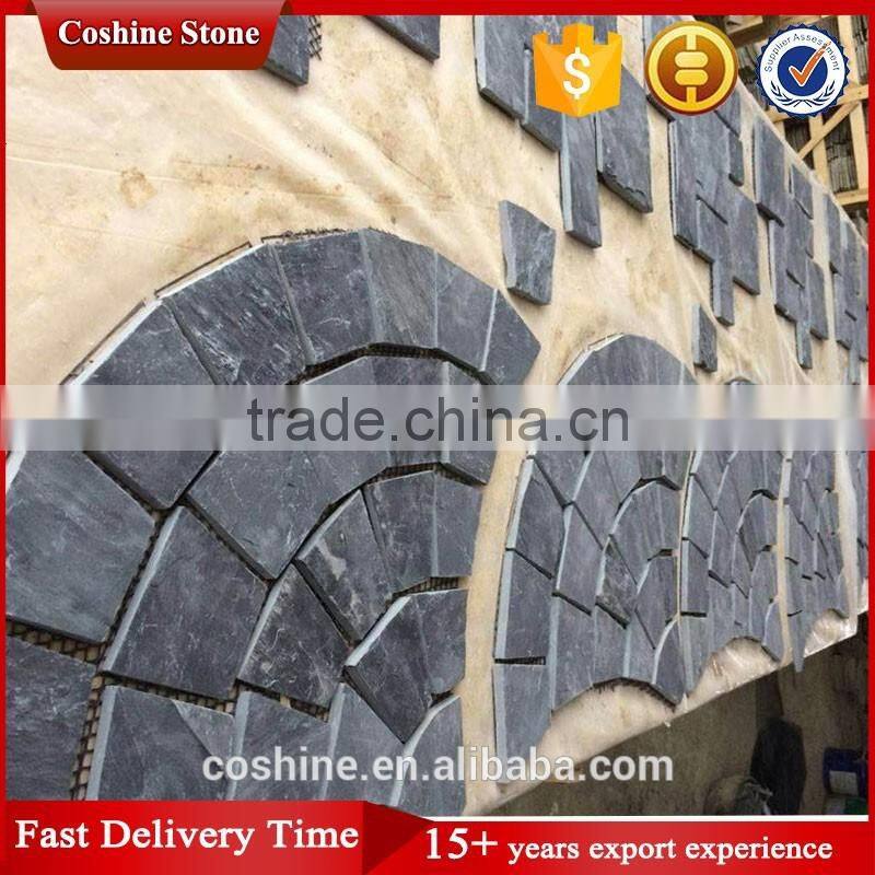 Cheap popular black basalt stone mosaic tiles