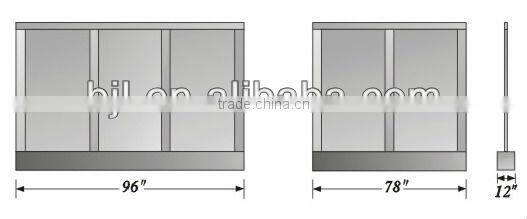 glass waterfall counter partition