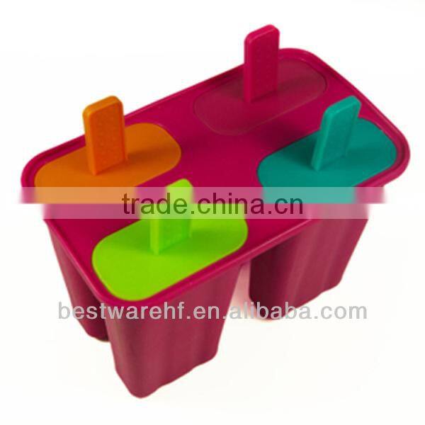 silicone molds for ice popsicle 4 cavities silicone ice cream popsicle molds