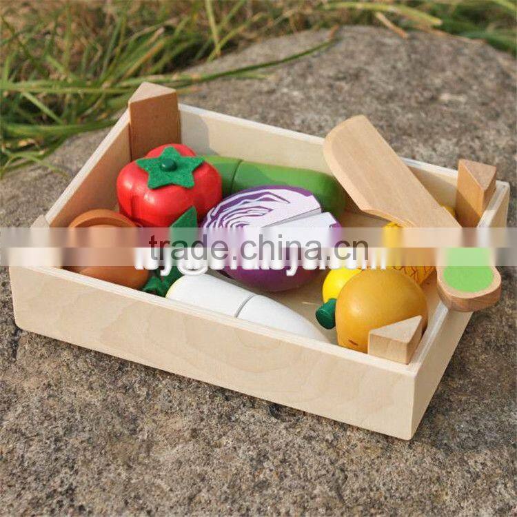 Pretend play kitchen toys wooden toy cutting fruit for kids W10B183