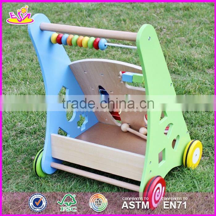 Wholesale best design multi push along wooden baby walking toys W08J001