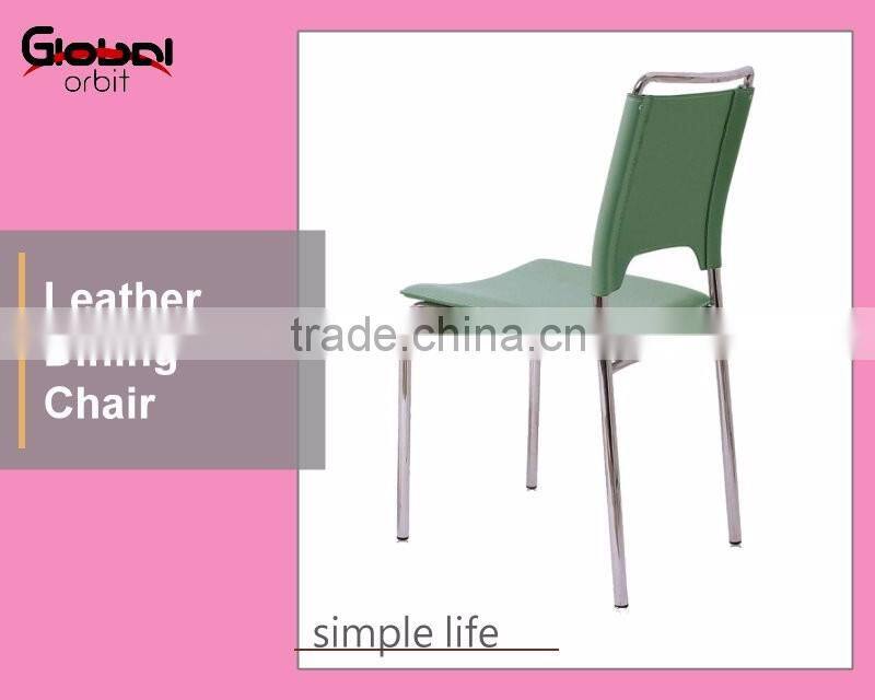 Industrial Style Black PVC Leather Chair Metal Stool Dining Chair