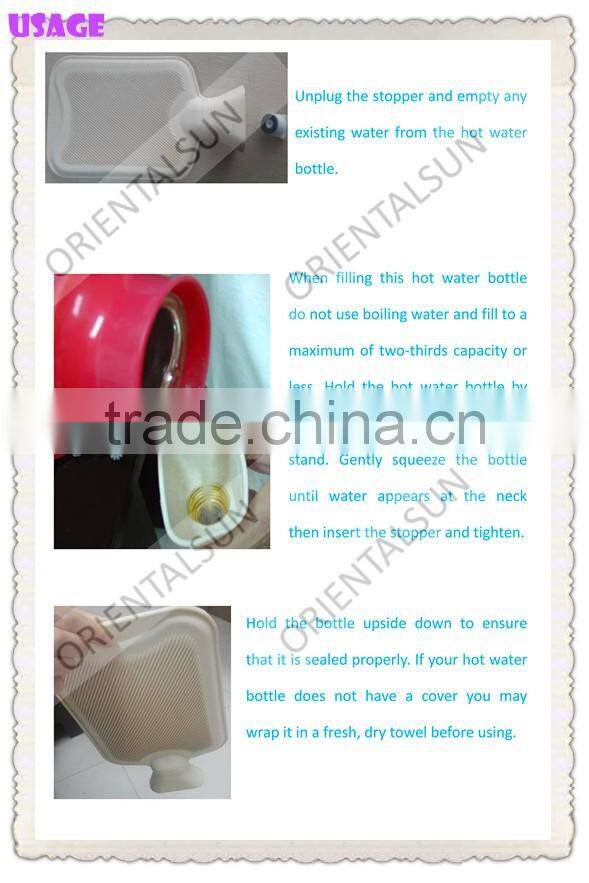 Pink Words Cotton Rubber Hot Water Bottle