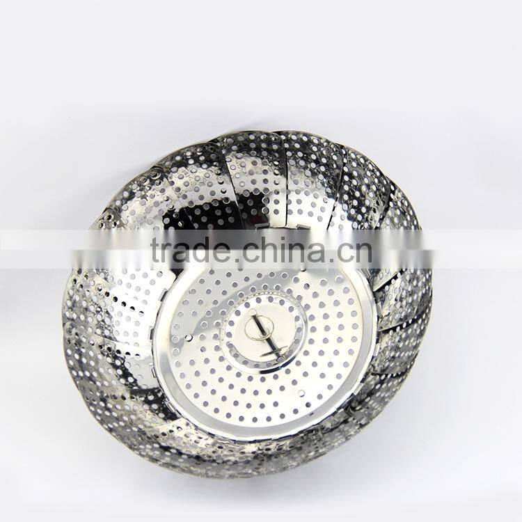 hot sale Veggie vegetable basket Folding Steamer Basket International 9-Inch Easy Reach Steamer In Stainless Steel