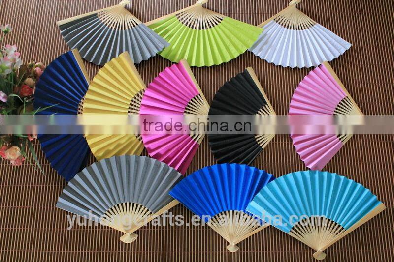 Colorful bamboo cheap paper fan wholesale