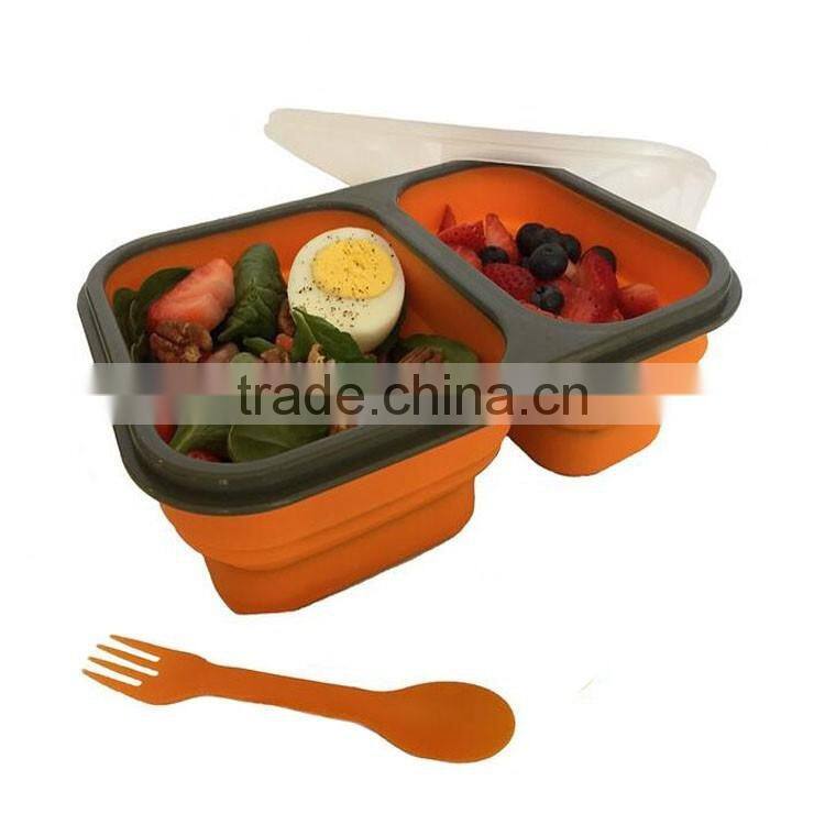 FDA standard Silicone Collapsible Lunch Box Silicone food containers