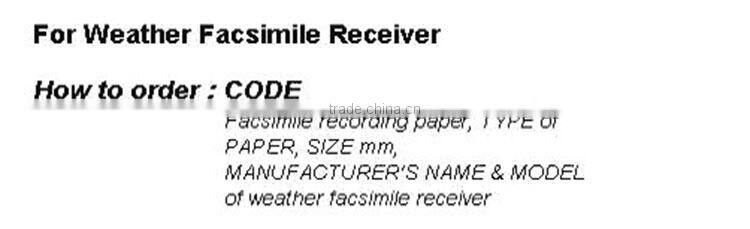 Marine Use Weather Facsimile Receiver Papers for recording