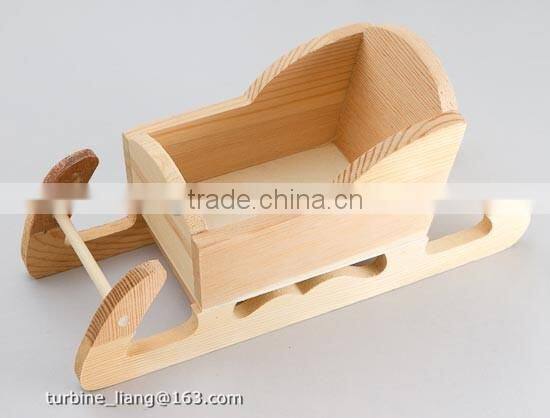 2016 hot sales wood sleigh wooden crafts sleigh Christmas Sleigh for children
