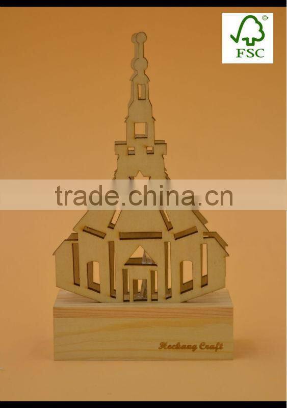 2016 laser cutting wooden crafts , wooden christmas decor