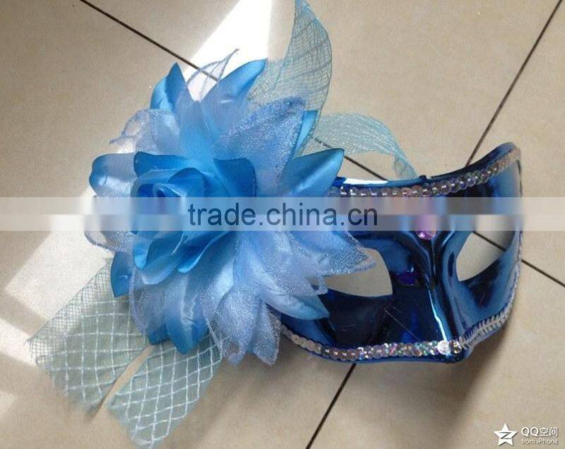 party mask with Yarn and flowers decoration accessory