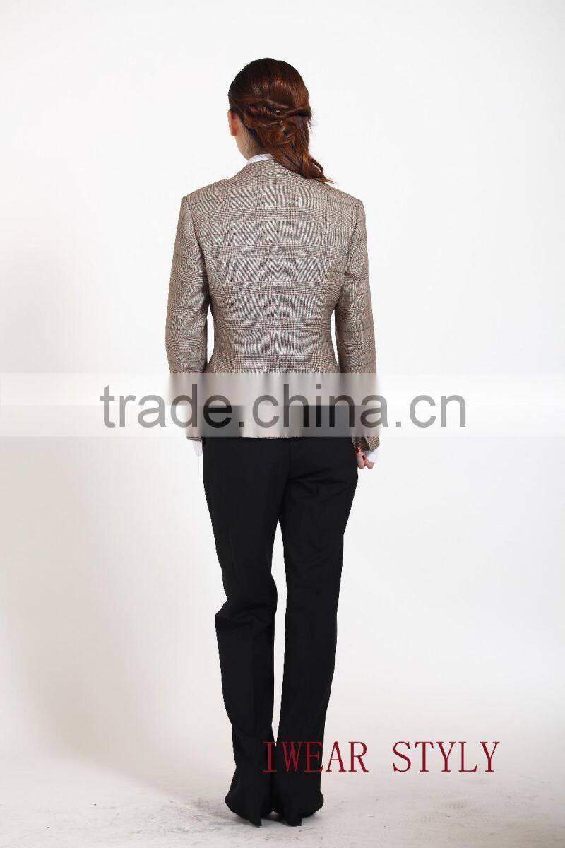 2PCS Fashion grid suits for women / Ladies suits jaket& pants