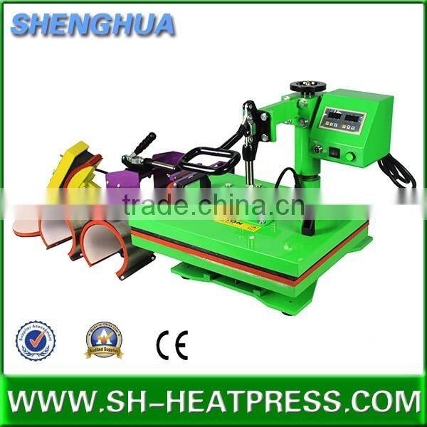 2016 Shenghua hot selling cheap swing heat press transfer machine with mini size 15*15cm, 23*30cm, 30*30cm