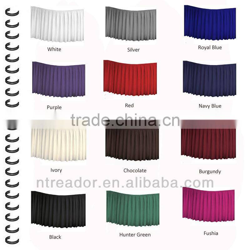 21' black polyester table skirting designs