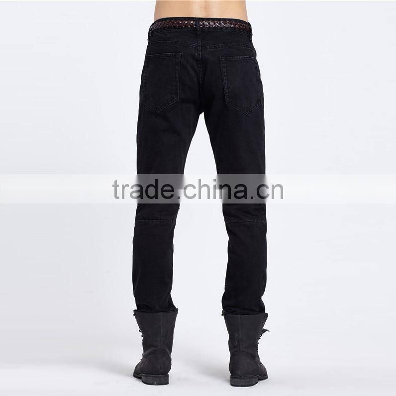 Fashion new men's brand men's jeans black jeans hole personality male personality pants
