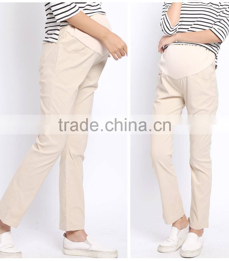 Plus Size Stretch Maternity Clothes Belly Band Trousers Straight Cut Pregnant Pants Maternity Pants