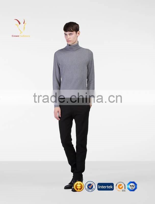 Turtleneck Mens Heavy Wool Knit Plain Pullover Sweater