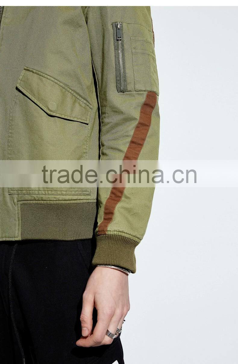 wholesale custom label pure cotton casual jacket for men slim fit cotton twill army jacket