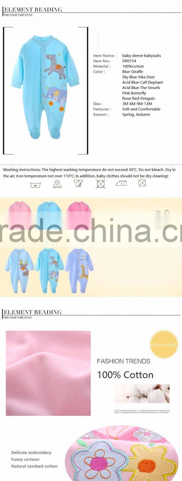 sleeve babysuits/plain romper/newborn romper