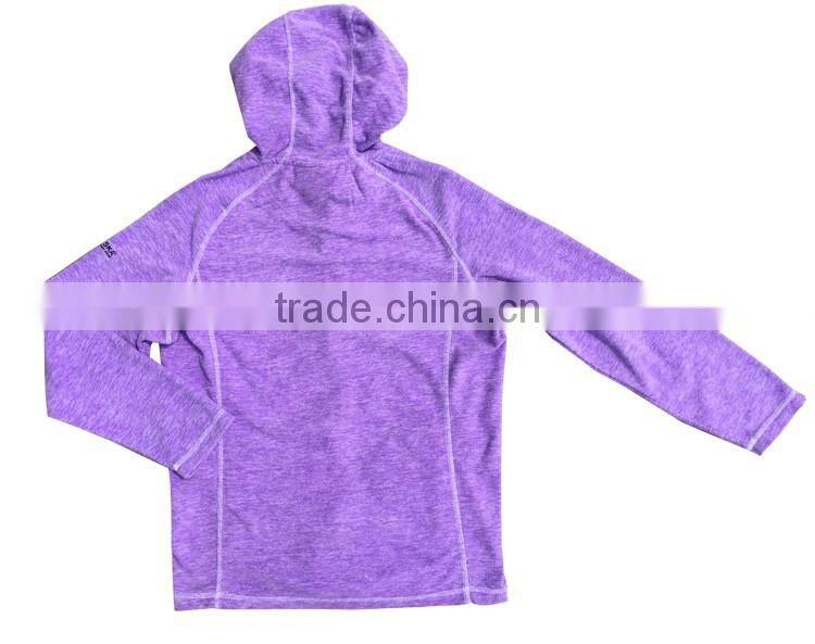 Ladies' casual outdoor sport knitted wear melange walking fleece hoodie jacket