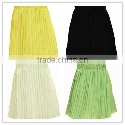 Summer season clothes double layer chiffon pleated skirt for girl