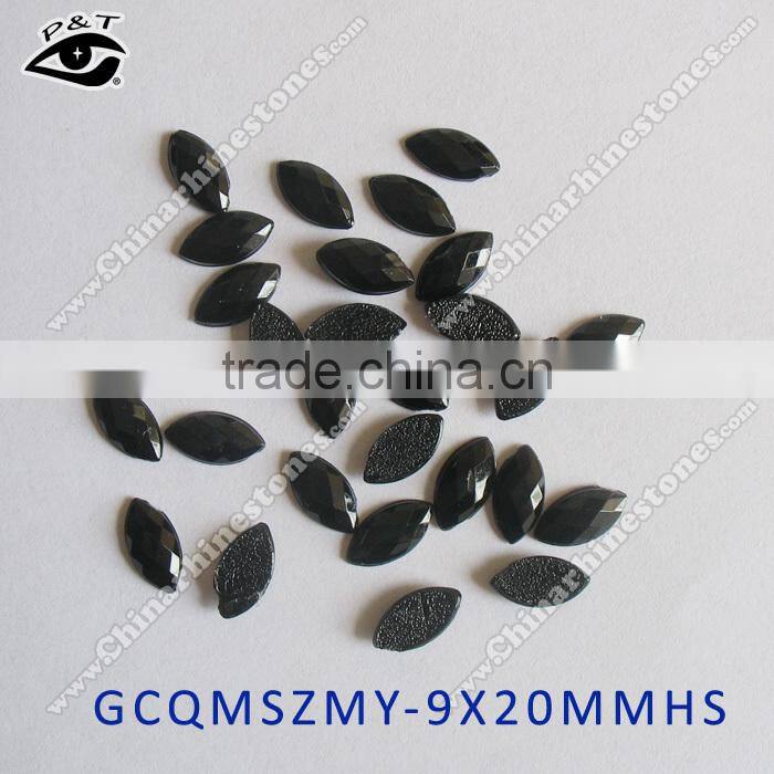 Hot fix acrylic rhinestone 9x20mm oval shape rhinestone faceted stones