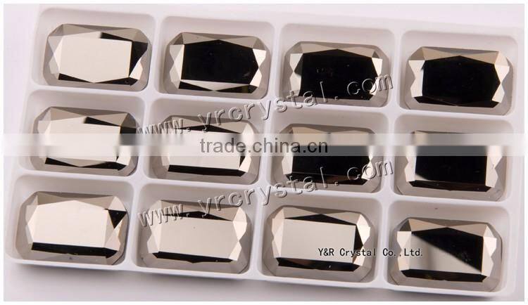 4627 Octagon Crystal 10*14mm Jet Hematite Loose Natural Diamond