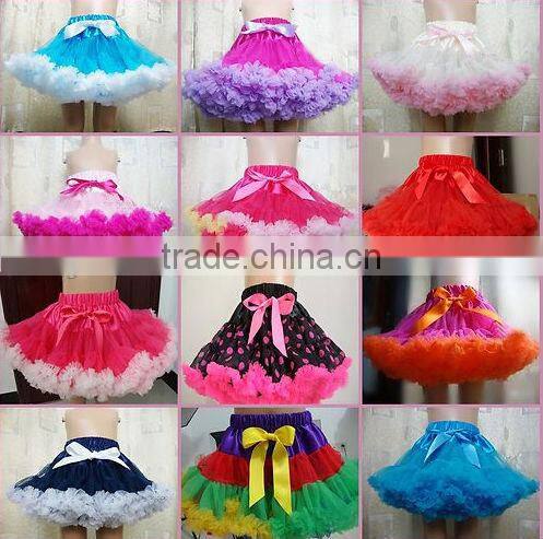 American girls july 4th patriotic navy blue and red chiffon fluffy pettiskirts kids tutu skirts