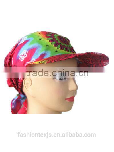 Fashion design wholsale cotton printed snapback bandana cap