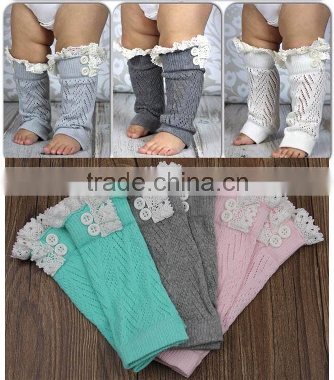 Hot Brown Women Knitting Snowflake Deer Shape Footless Knee Socks Leg Warmer