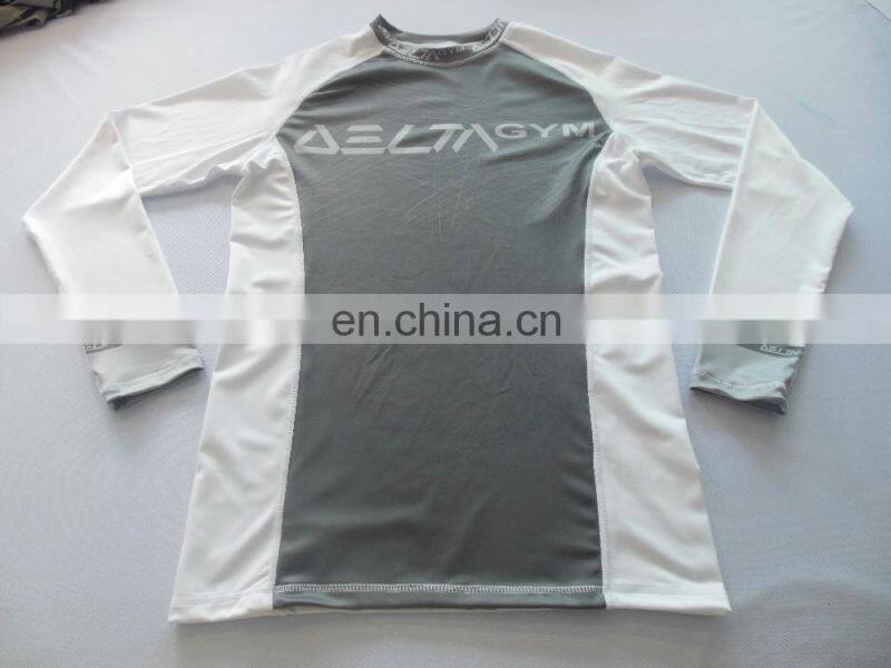 Custom printed long sleeve mma rash guard rashguard manufacturer