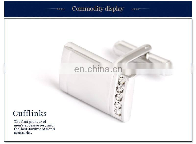 Delicate Rhinestone Simple Jewelry Men Shirt Cufflinks