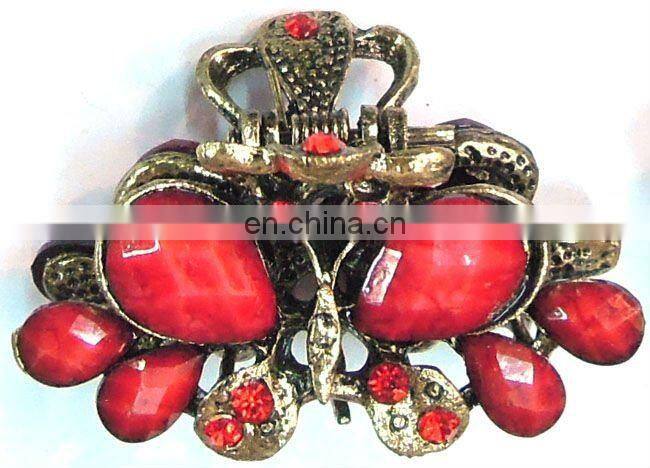 Flower Shape Crystal Rhinestone Hair Claw Clip