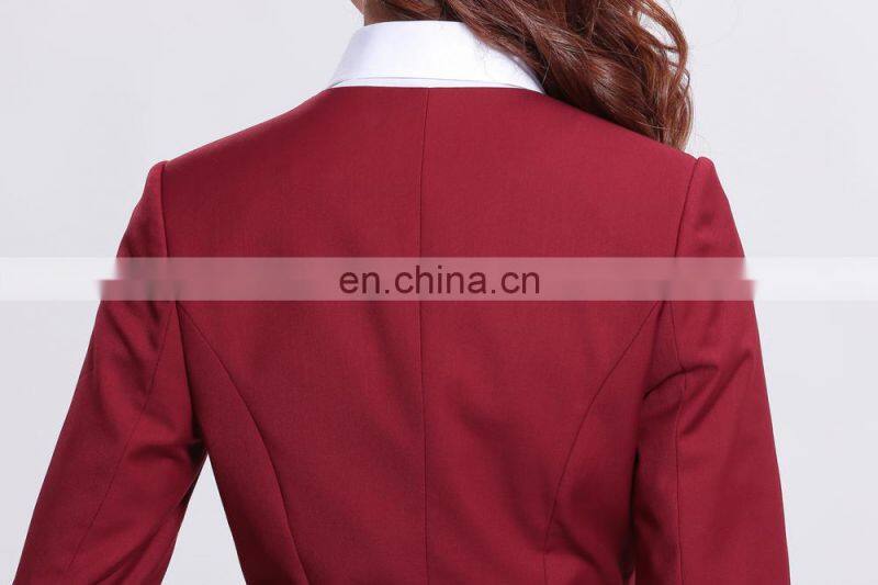 new arrival wine color formal lady long pant suits