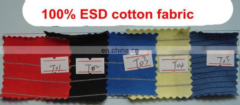 98% cotton, 2% conductive fiber cloth material esd fabric