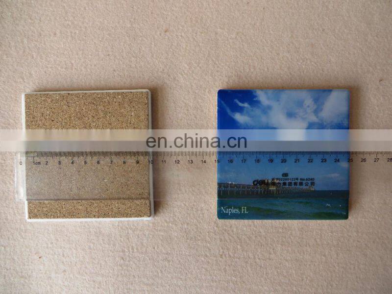 Square customized heat transfer absorbent ceramic beer coasters with logo